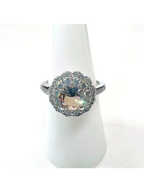 Ring Bomb Party Ring # 2943   Size 8, peach quartz, contemporary, fashion